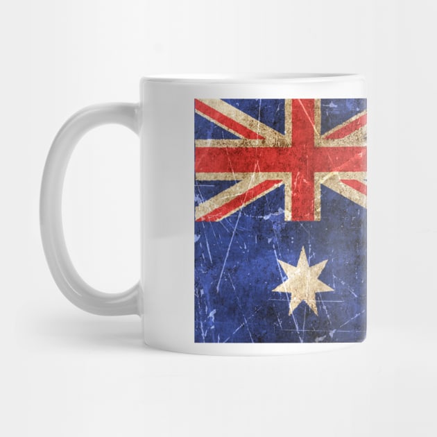 Vintage Aged and Scratched Australian Flag by jeffbartels